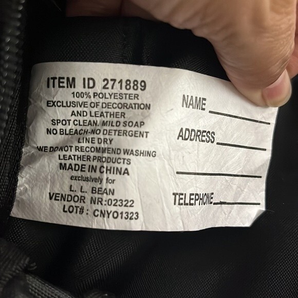 L.L. Bean Black Polyester Laptop Computer Messenger crossbody Bag paint splatter - Picture 16 of 16